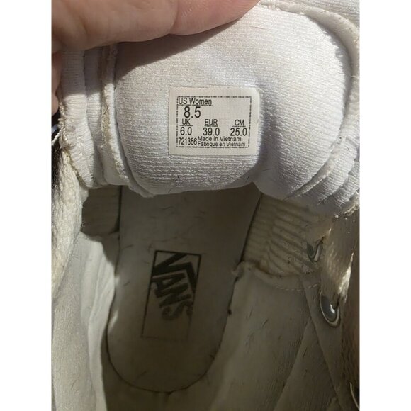 Vans Sk8 Hi Old Skool Womens Size 8.5 Cream White Athletic Shoes Sneakers 721356 - Picture 9 of 9